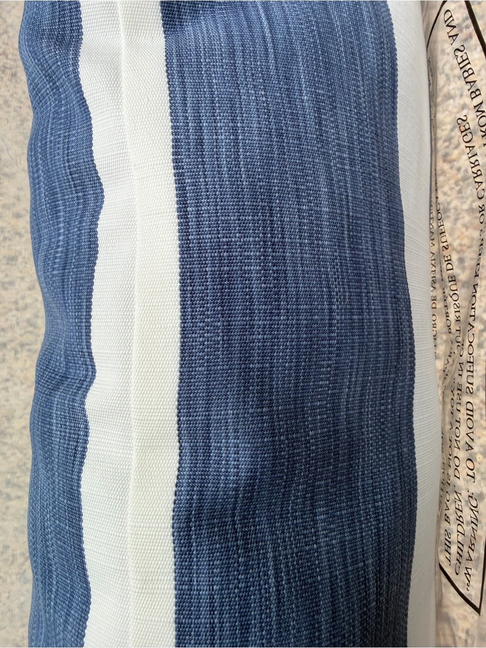 POTTERY BARN Striped Pillows Indoor Outdoor Blue White Noah Set 2 Classic Cabana - Picture 7 of 8